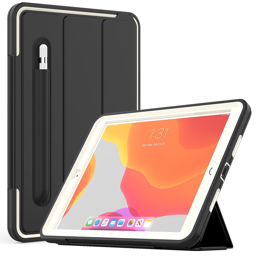 10.2/7th/8th Gen Heavy Duty Folio Case Black & White