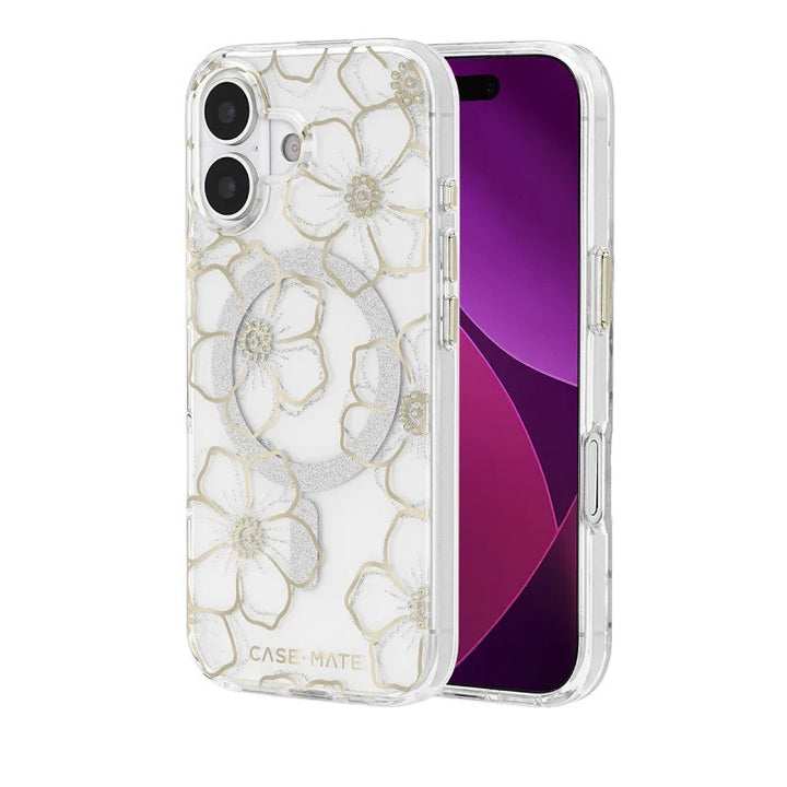 iPhone 17 Case-Mate Floral Gems MagSafe Case Gold