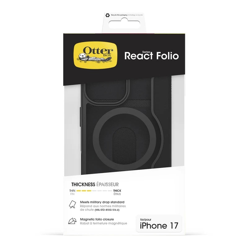 iPhone 17 OtterBox React Folio MagSafe Case Black Crystal