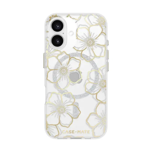 iPhone 16 Case-Mate Floral Gems MagSafe Gold