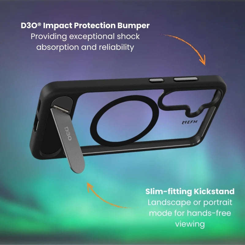 Samsung S25 Ultra EFM Alta Case with D3O BIO Black Clear