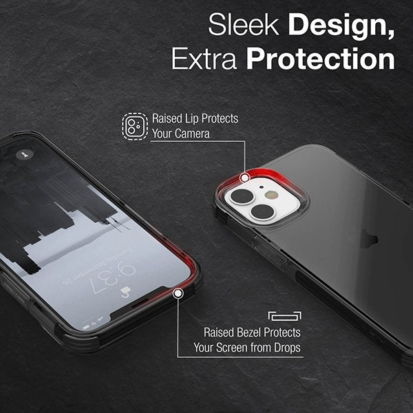 Raptic Clear Case for iPhone 12 Mini (5.4) Black