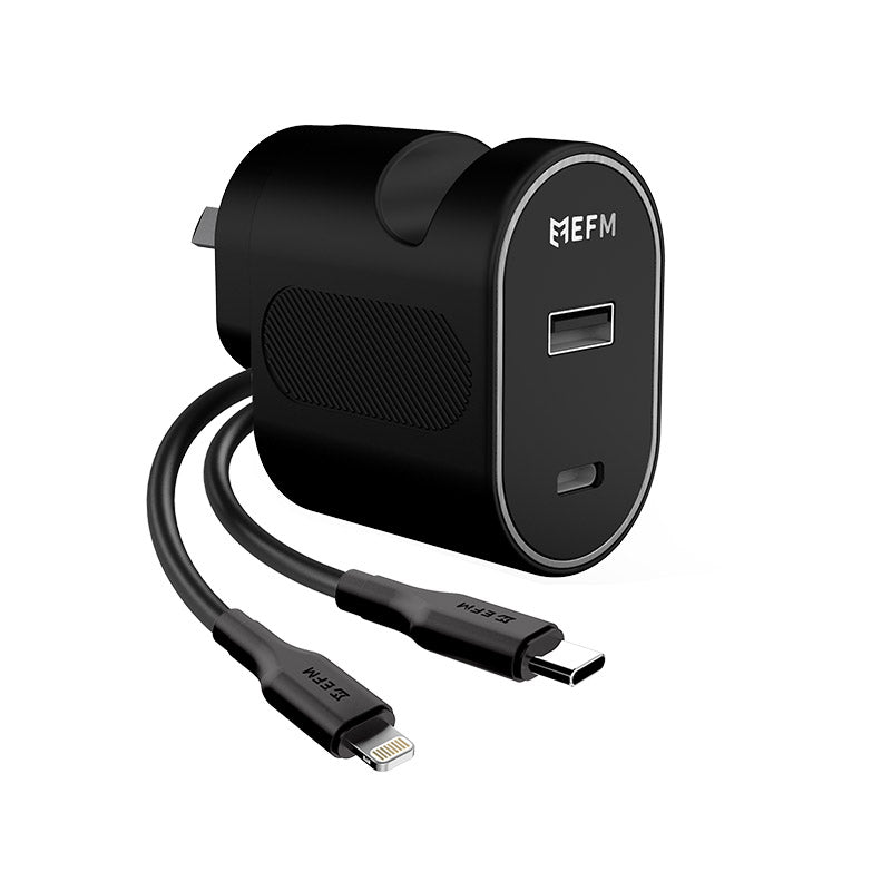 30W Dual Port Wall Charger with Lightning Cable