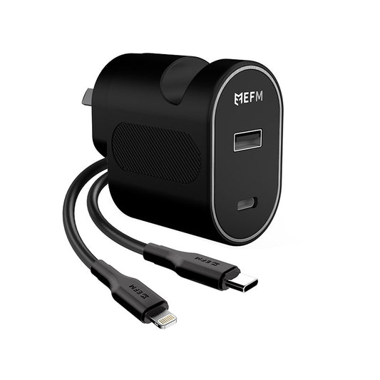 30W Dual Port Wall Charger with Lightning Cable