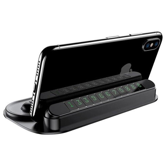 BASEUS Horizontal Silicone Parking Number Card Bracket - Black