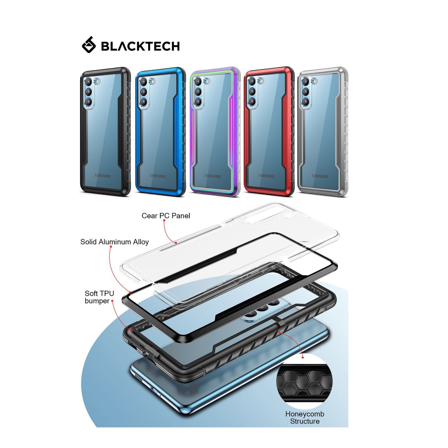 Samsung Galaxy S21 Plus BlackTech Shield Case