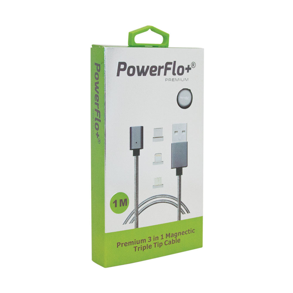 Powerflo Premium 3 in 1 Magnetic Triple Tip Cable