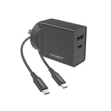 Cygnett PowerPlus 18W Dual Wall Charger USB-C and USB-A (QC 3.0) + USB-C to USB-C Cable