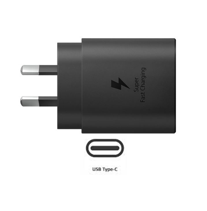 Samsung Fast Charge Type-C 25W AC Charger - Black (S21 Compatible)
