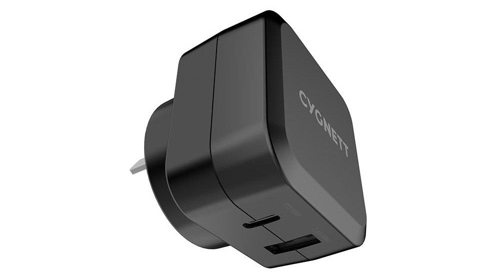 Cygnett PowerPlus 30W Dual USB (USB-C & USB-A) Wall Charger - Black