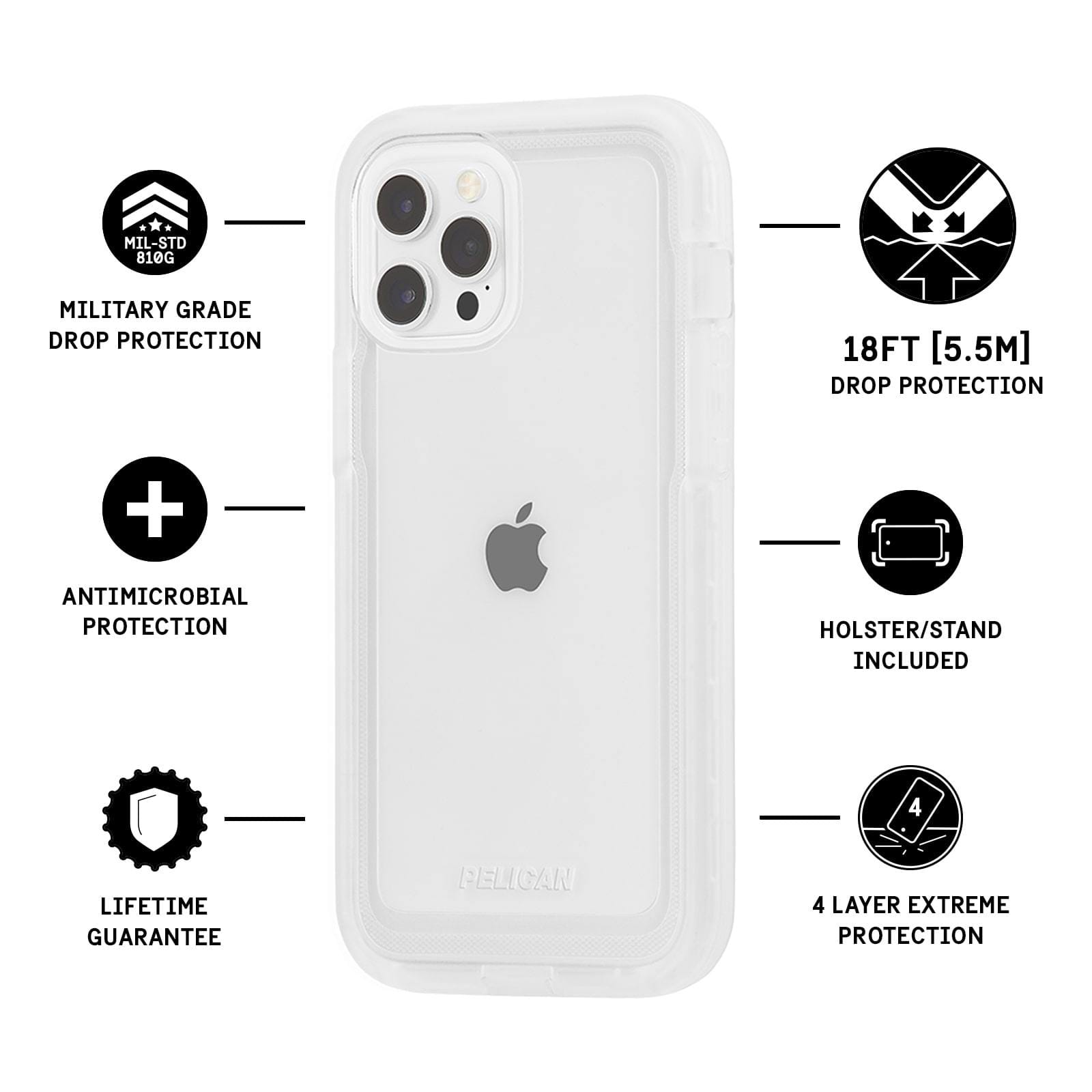 Pelican Voyager Case for iPhone 13 (Clear)